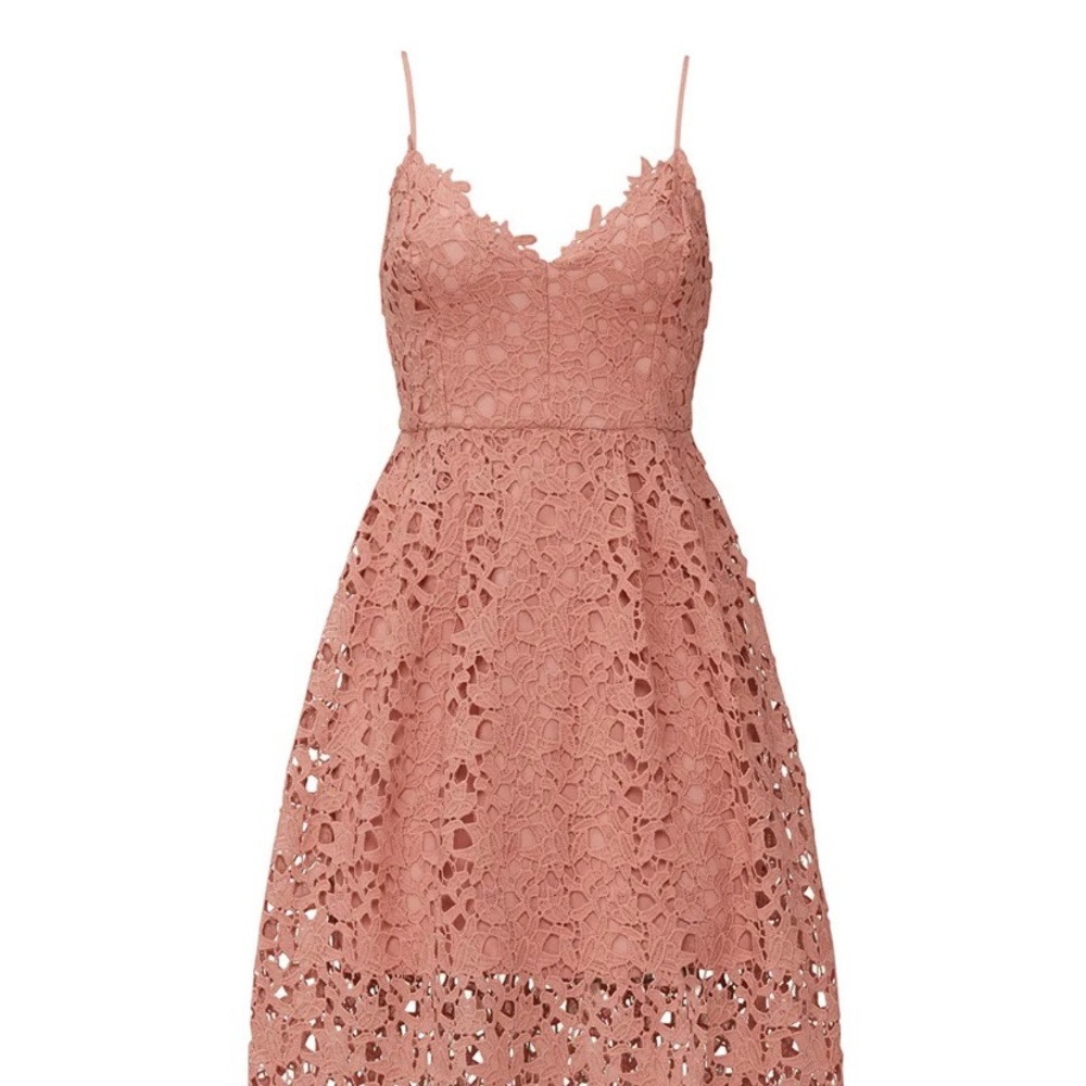 ASTR Lace A-Line Midi Dress, dark blush size S.